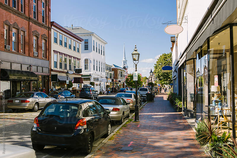Downtown buildings viewed from street level